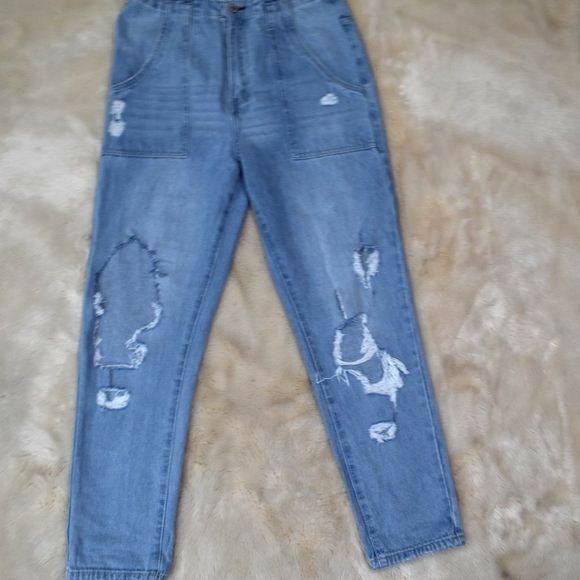 Vervet High Rise Super Destroyed Distressed Jeans Size 27 Blue Denim - Picture 2 of 16